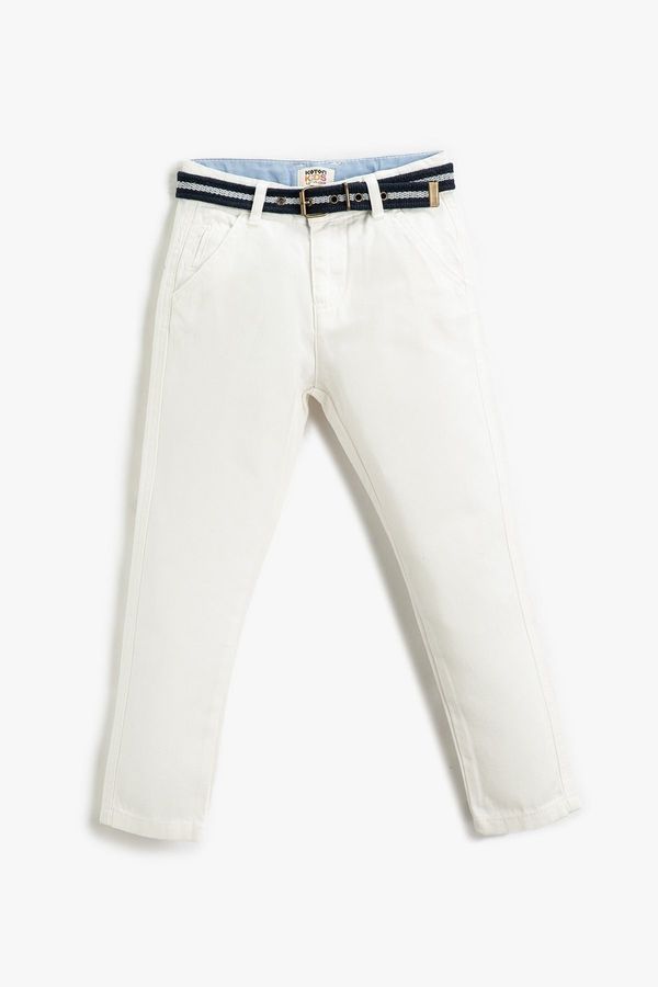 Koton Koton Boys' Slim Fit Belt and Pocket Fabric Trousers 3skb40009tw