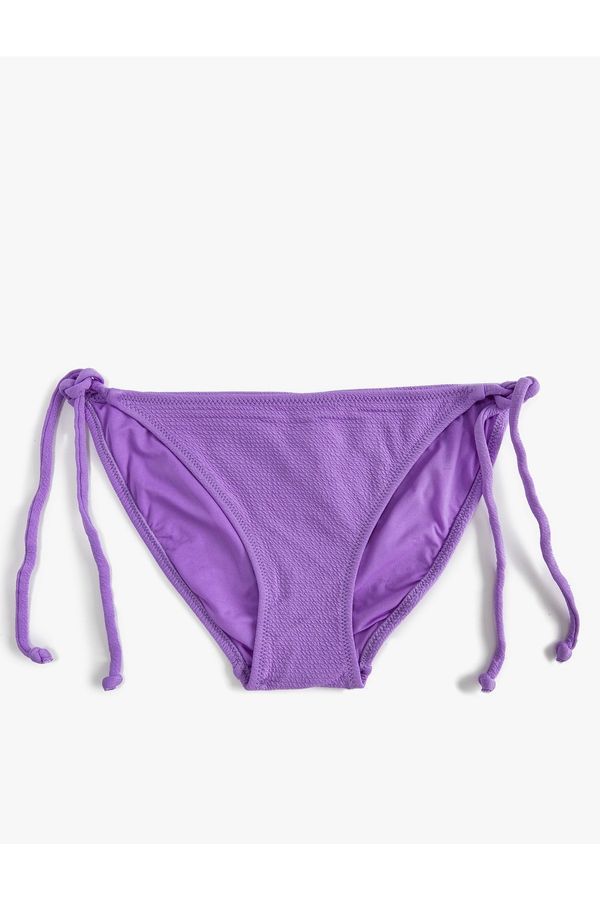 Koton Koton Brazilian Bikini Bottoms Basic Textured Tie Down the Sides.