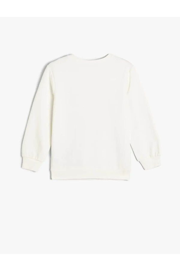 Koton Koton Butterfly Sweatshirt Long Sleeve Crew Neck Cotton