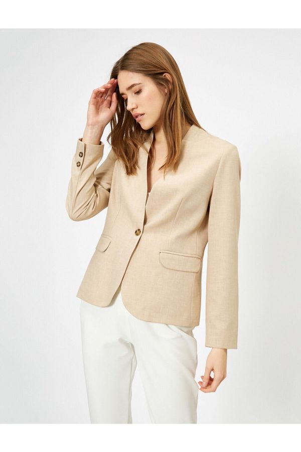 Koton Koton Button Detailed Basic Blazer Jacket