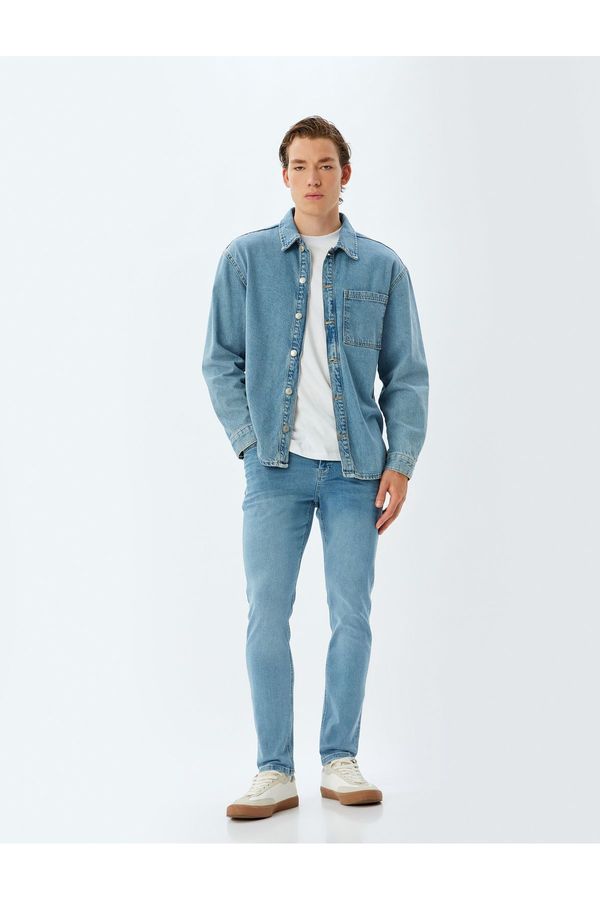 Koton Koton Buttoned Regular Waist Skinny Fit Jeans - Michael Jean