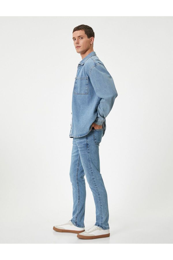 Koton Koton Buttoned Standard Waist Slim Fit Jeans - Brad Jean