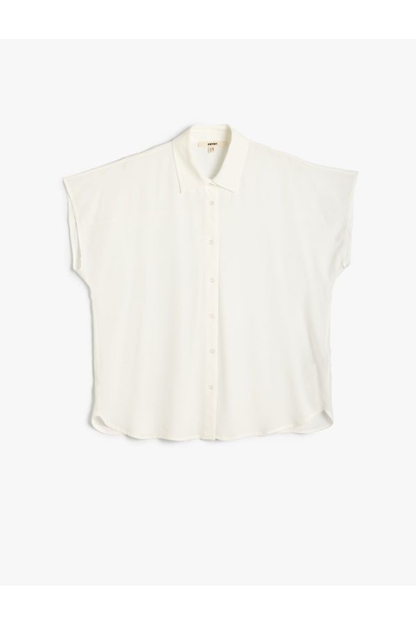Koton Koton Cap Sleeve Shirt Viscose Fabric