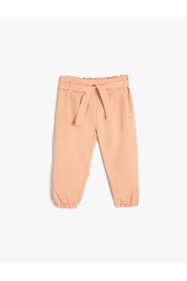 Koton Koton Cargo Jogger Pants with Belt Detail and Pockets