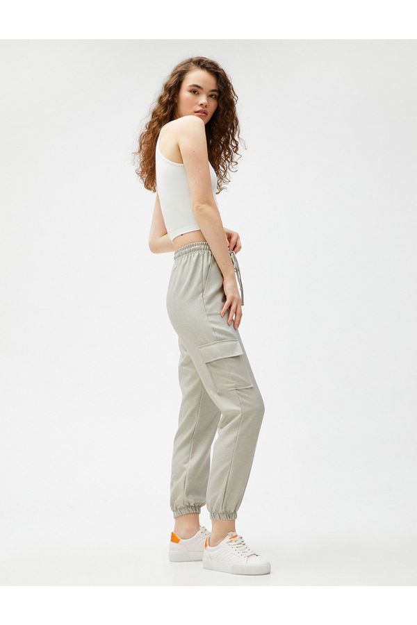 Koton Koton Cargo Pants with a lace-up waist, pocket detail and elasticated legs.