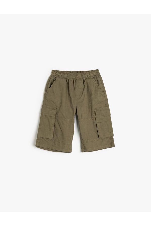 Koton Koton Cargo Shorts with Elastic Waist and Side Pockets Cotton