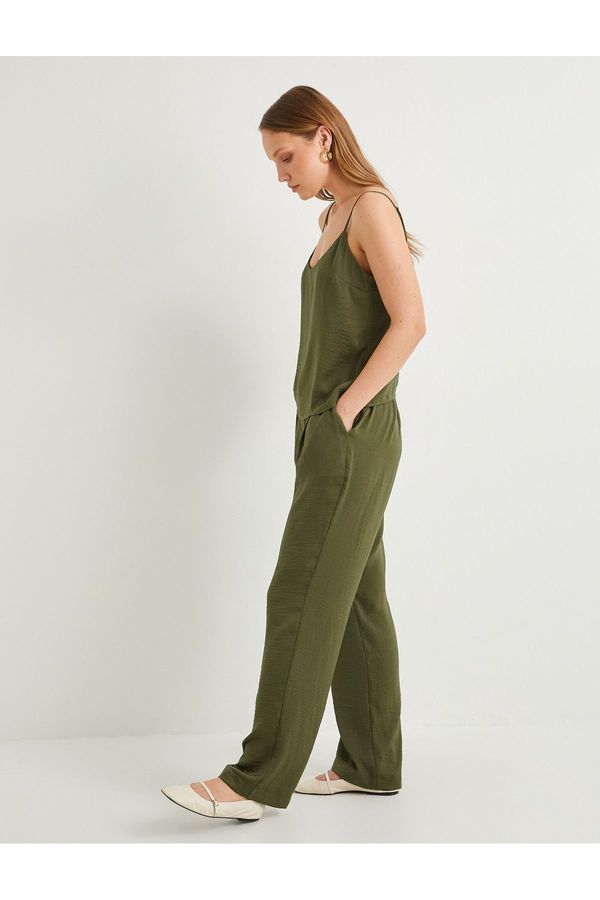 Koton Koton Carrot Trousers Textured Normal Waist Normal Leg