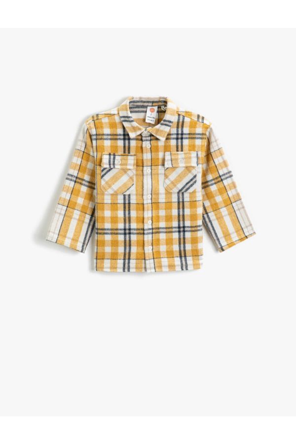 Koton Koton Checked Long Sleeve Shirt with Pocket Detail