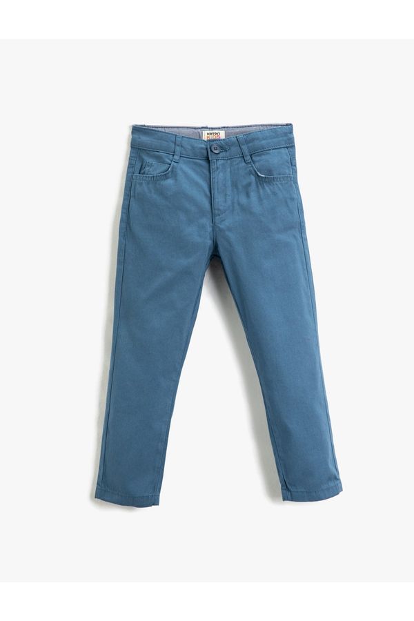 Koton Koton Chino Pants with Pockets, Slim Fit, Cotton and Adjustable Elastic Waist.