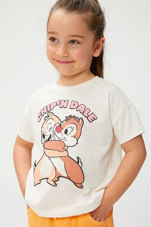 Koton Koton Chip And Dale T-Shirt Licensed Short Sleeve Crew Neck Cotton