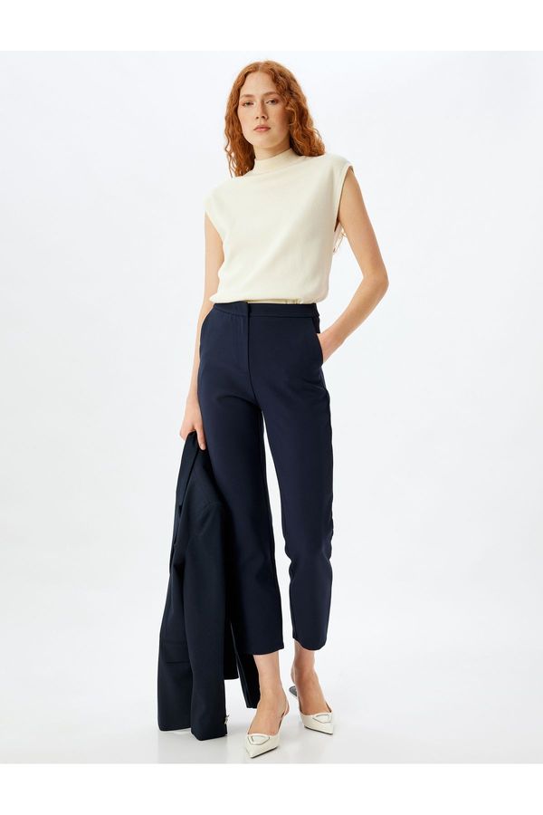 Koton Koton Cigarette Fabric Trousers with Pocket Short Leg