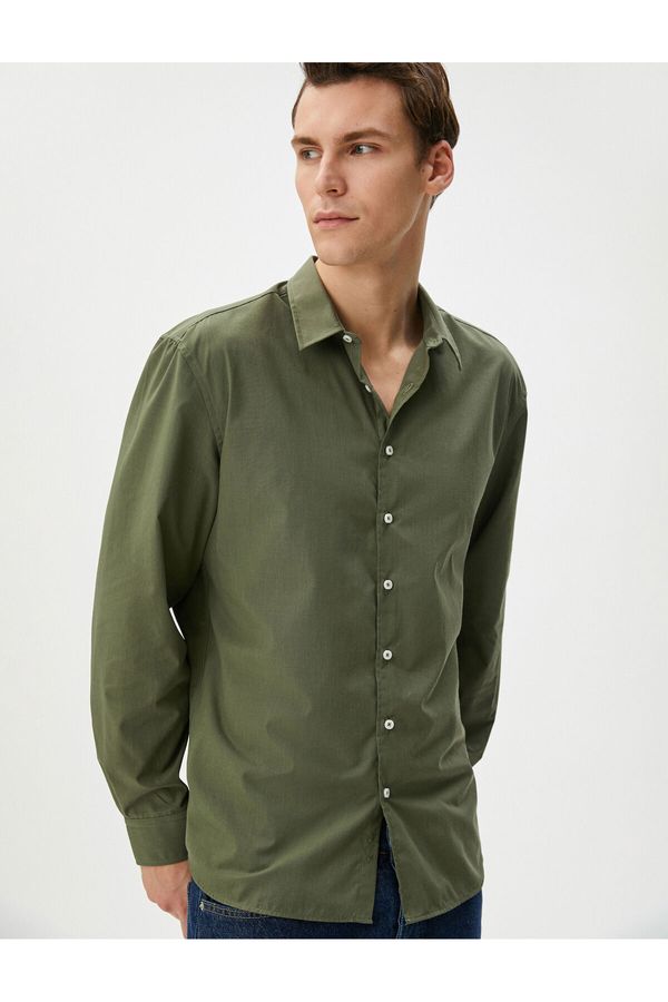 Koton Koton Classic Shirt Slim Fit Long Sleeve Buttoned
