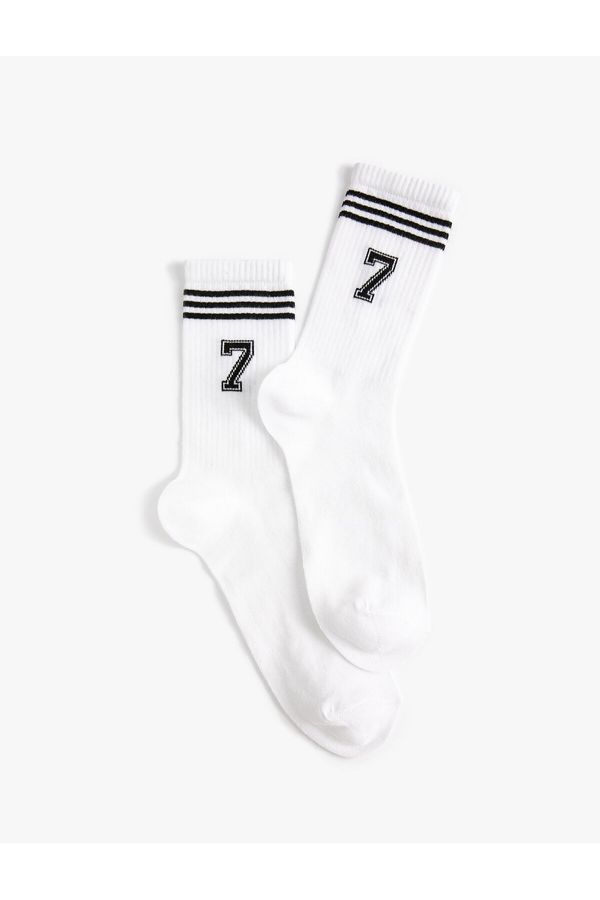 Koton Koton College Socks with Letters Embroidered