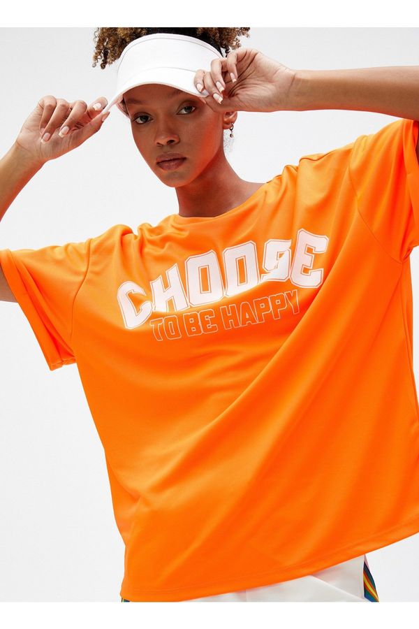 Koton Koton Crew Neck Orange Women's T-Shirt 3sak10029nk