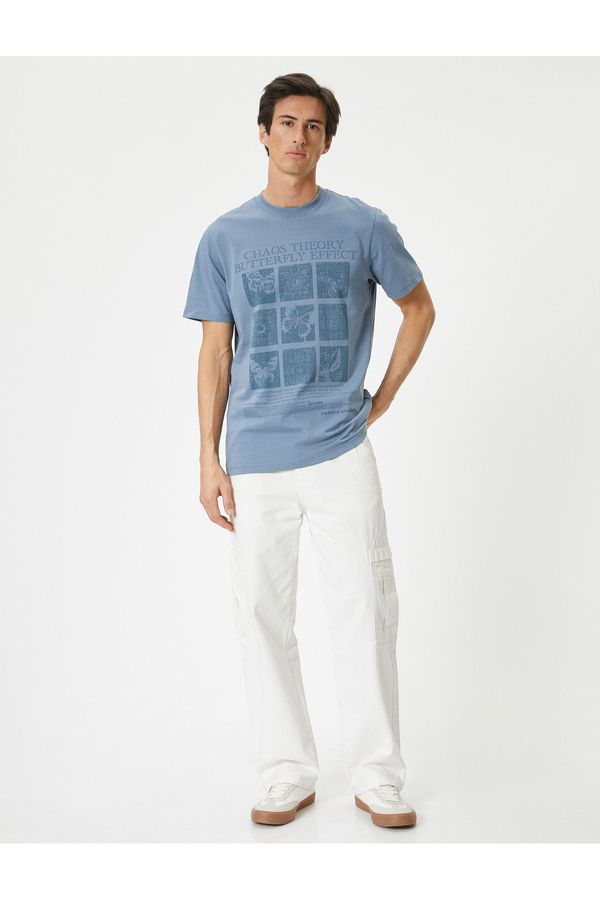 Koton Koton Crew Neck Short Sleeve Cotton Printed T-Shirt