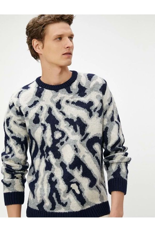 Koton Koton Crew Neck Sweater Batik Look Acrylic Blend
