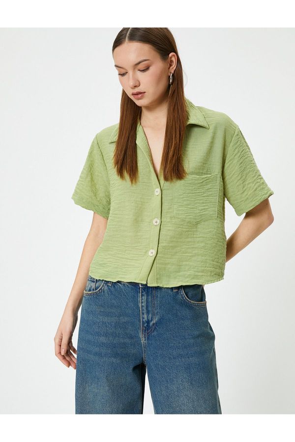 Koton Koton Crop Short Sleeve Shirt Comfortable Fit