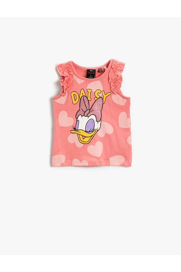 Koton Koton Daisy Duck Licensed Printed Sleeveless T-Shirt Cotton
