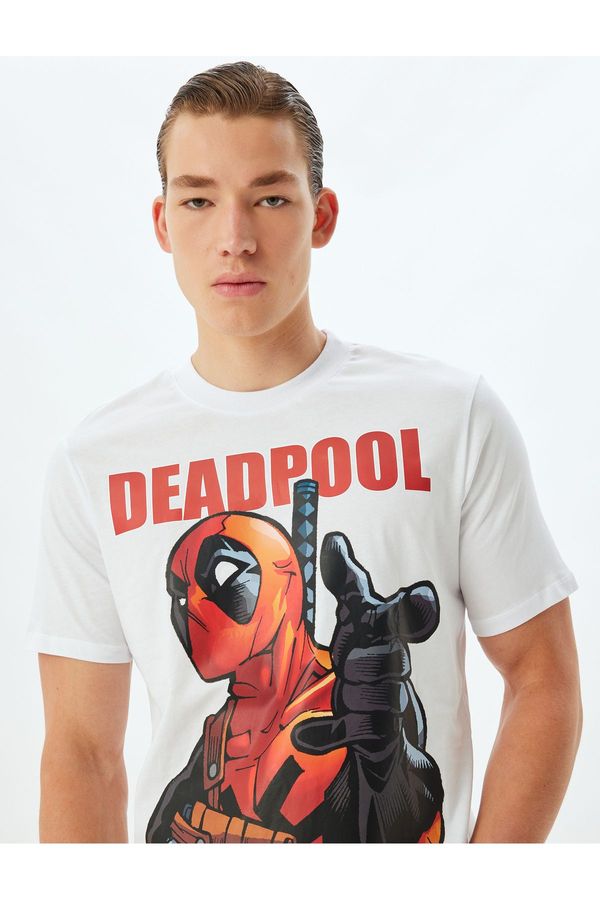 Koton Koton Deadpool T-Shirt Licensed Crew Neck Short Sleeve Cotton