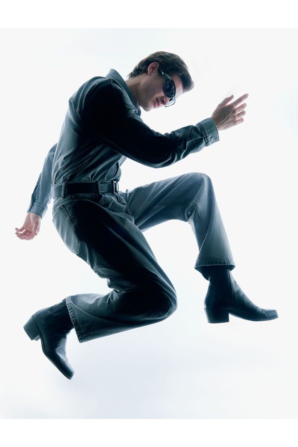 Koton Koton Denim Jacket Oversize Shirt Collar Pocket Detail Buttoned Cotton