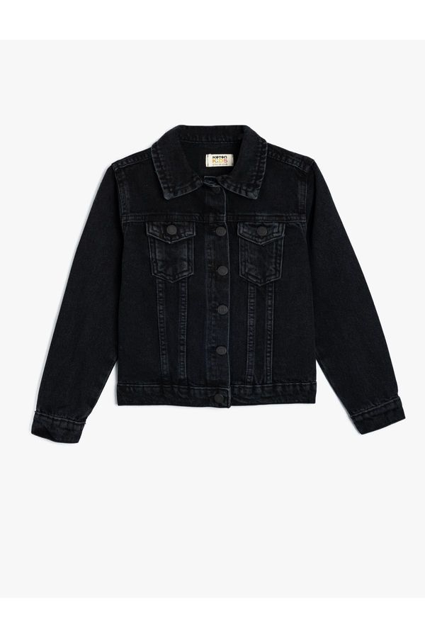 Koton Koton Denim Jacket with Flap Pocket Detail and Buttons, Cotton