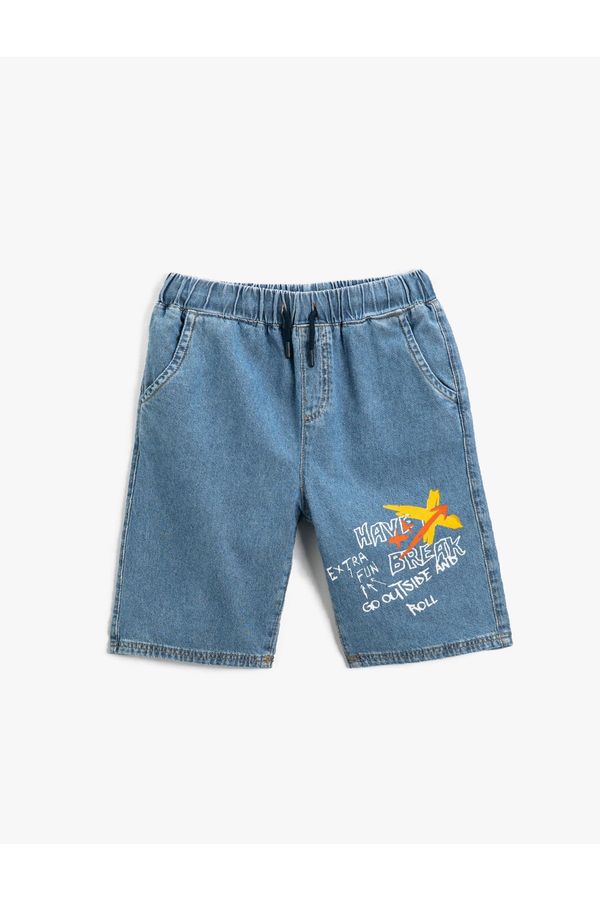 Koton Koton Denim Shorts with Printed Pockets