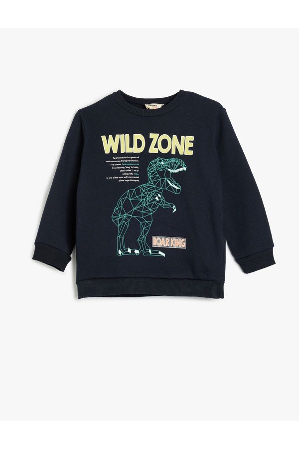 Koton Koton Dinosaur Sweatshirt with Crew Neck Long Sleeve