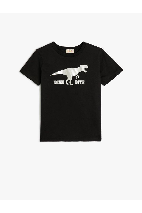 Koton Koton Dinosaur T-Shirt Short Sleeve Crew Neck Cotton