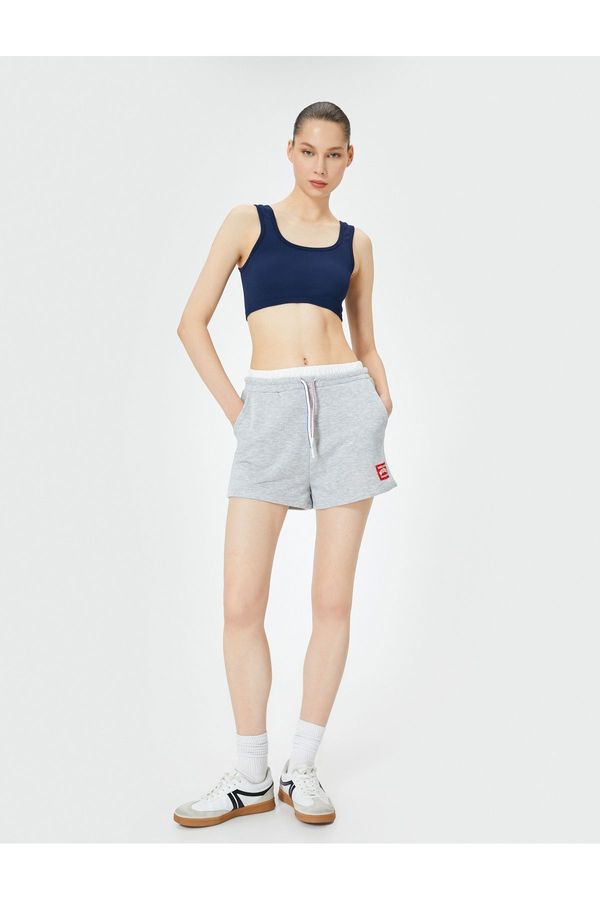 Koton Koton Double Waist Detailed Sports Mini Shorts with Pockets and Tie Waist