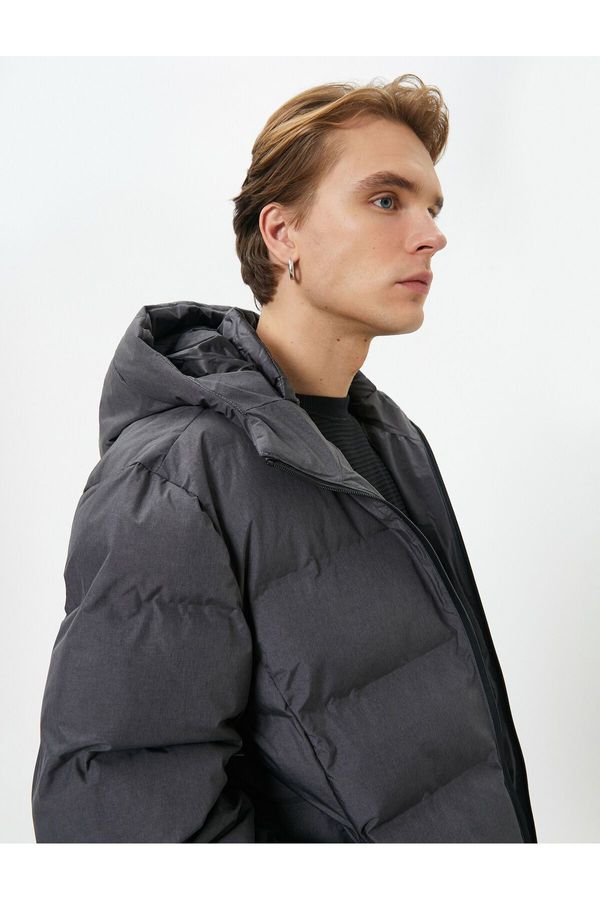 Koton Koton Down Jacket Hooded Zipper Pocket Detailed