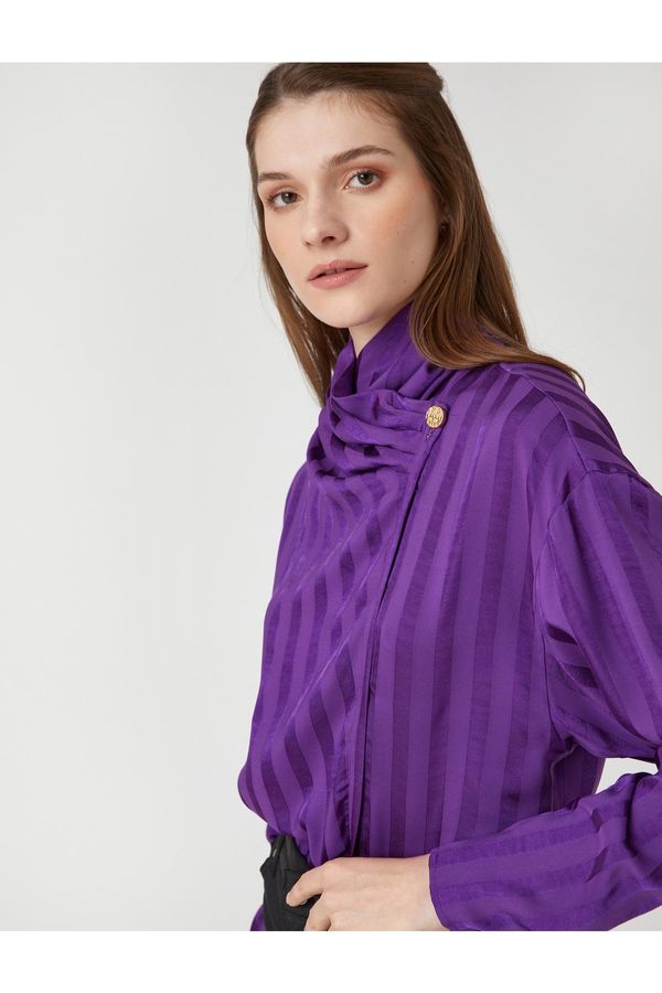 Koton Koton Draped Collar Buttoned Blouse