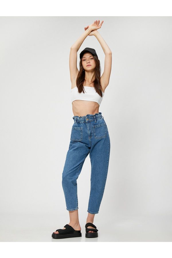 Koton Koton Elastic Waist Jeans High Waist - Baggy Jeans