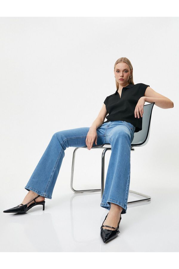 Koton Koton Flare Jeans Slim Fit Standard Waist Flexible Cotton Pocket - Victoria Jean