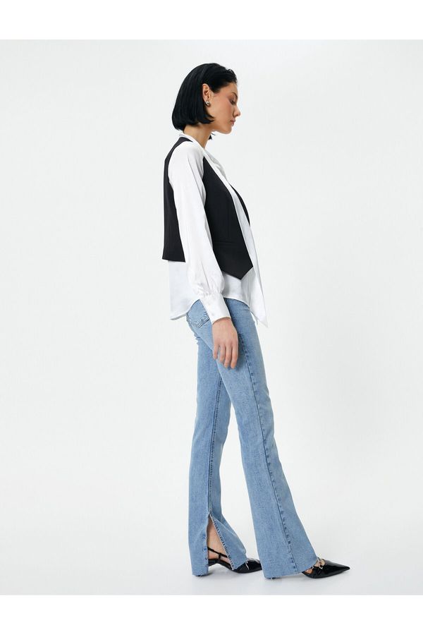 Koton Koton Flare Jeans Slit Detail Slim Fit Standard Waist - Victoria Slim Jeans
