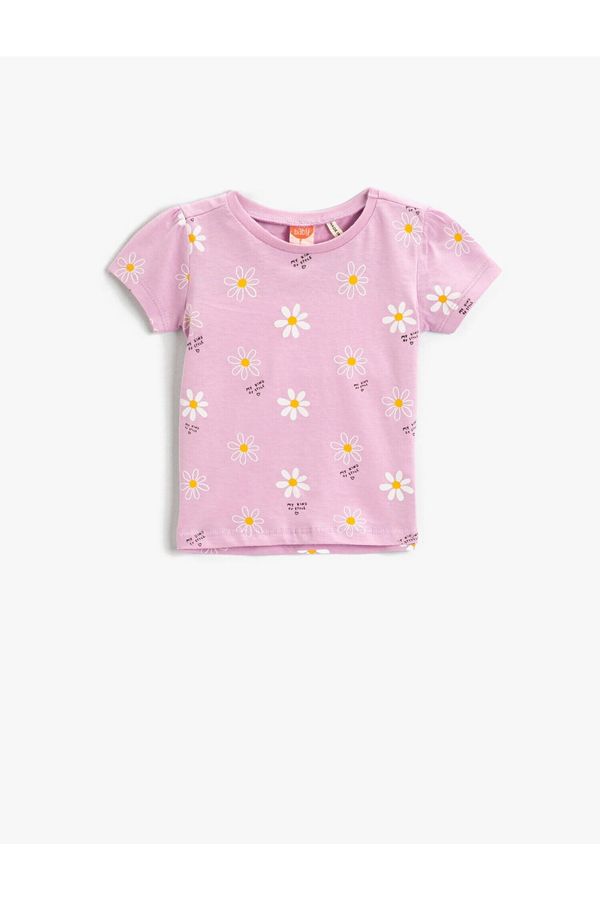 Koton Koton Floral Printed Short Sleeve T-Shirt