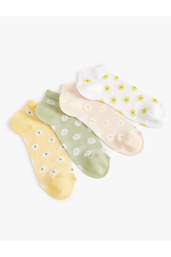 Koton Koton Floral Set of 4 Booties and Socks, Multicolored