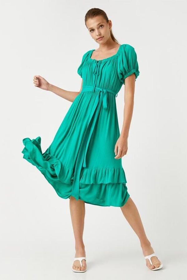 Koton Koton Flounce Midi Length Dress