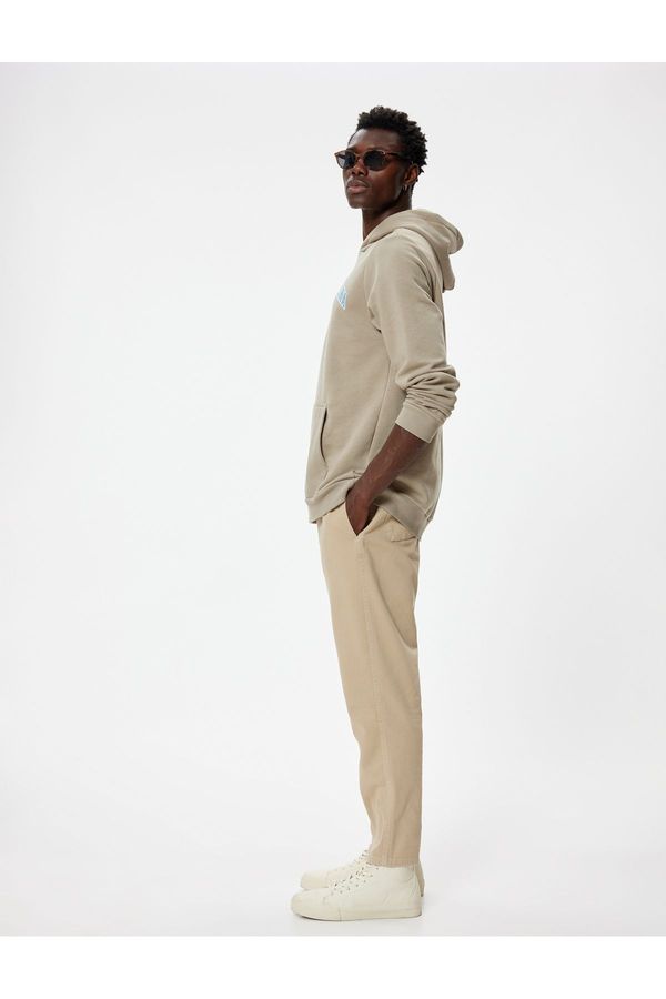 Koton Koton Gabardine Trousers with Lace Waist Pocket Detail Cotton