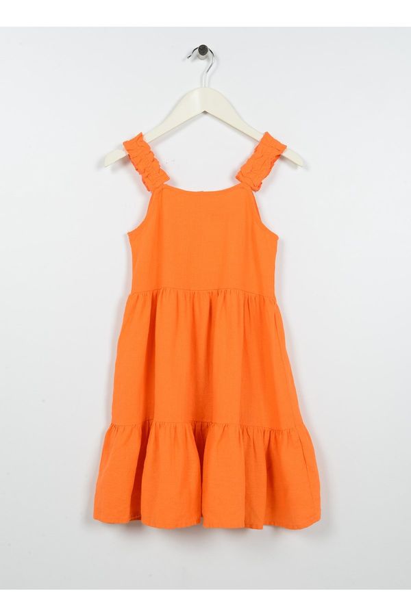 Koton Koton Girls' Plain Orange Long Dress 3skg80075aw