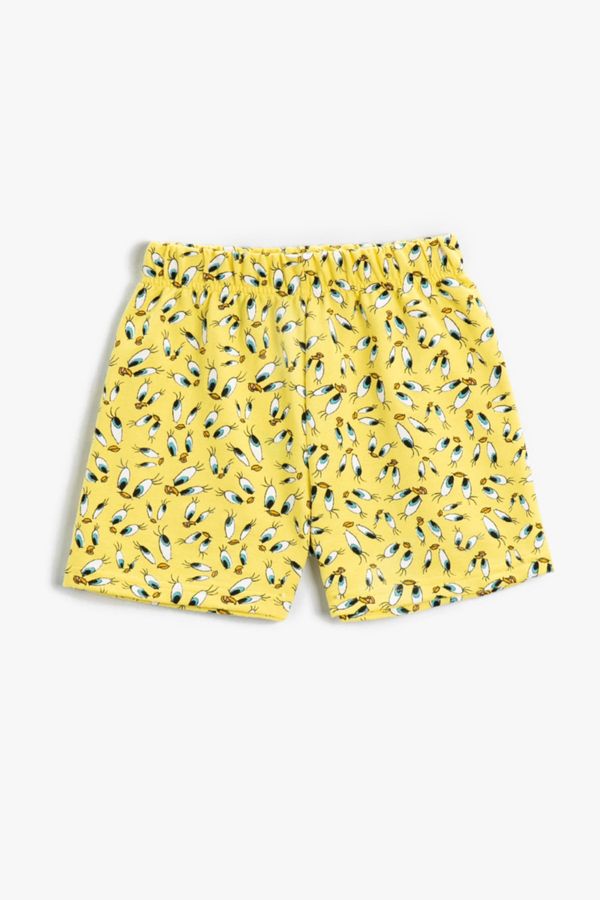 Koton Koton Girls' Yellow Patterned Shorts &; Bermuda