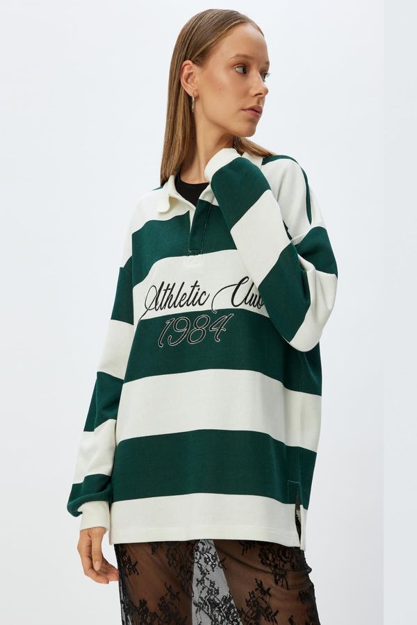 Koton Koton Green Striped Youth Sweatshirt