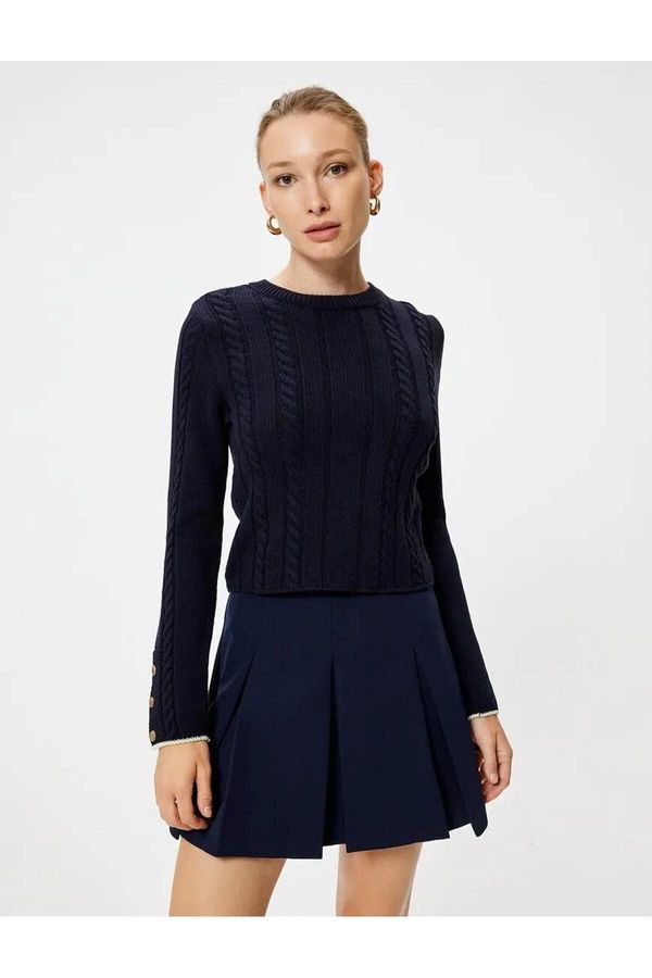 Koton Koton Hair Knit Sweater Long Sleeve Crew Neck