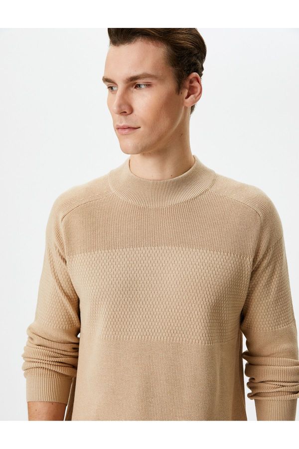 Koton Koton Half Turtleneck Sweater Knitwear Slim Fit Textured