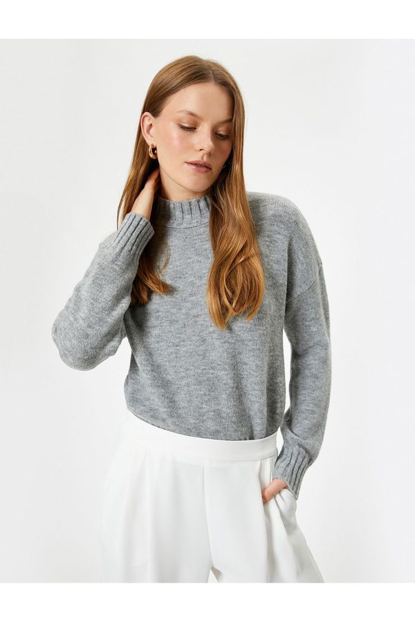 Koton Koton High Collar Knitwear Sweater Long Sleeve Soft Textured