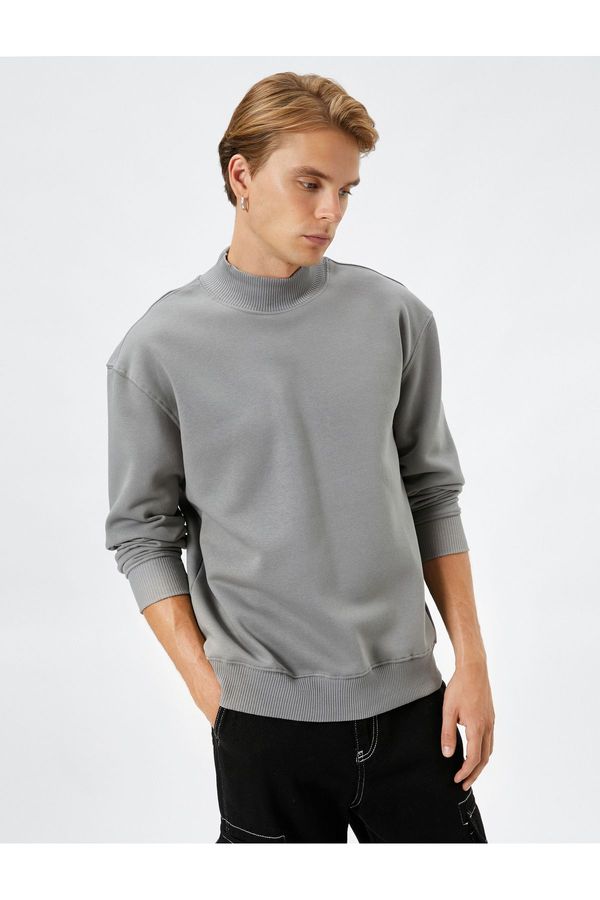 Koton Koton High Collar Sweater Basic Long Sleeve Ribbed