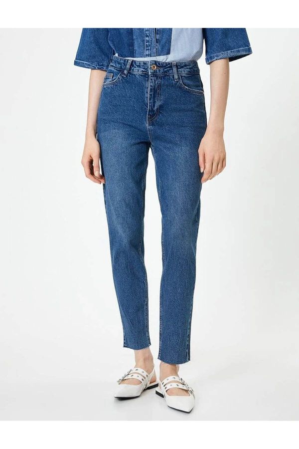 Koton Koton High Waist Jeans Straight Leg Slim Fit Cotton - Slim Fit Jeans