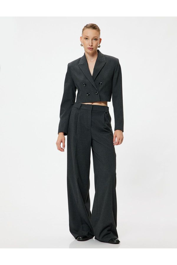 Koton Koton High Waist Palazzo Trousers with Pockets