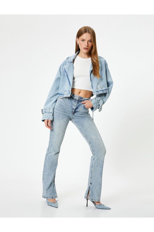 Koton Koton High Waist Slim Fit Flared Leg Jeans