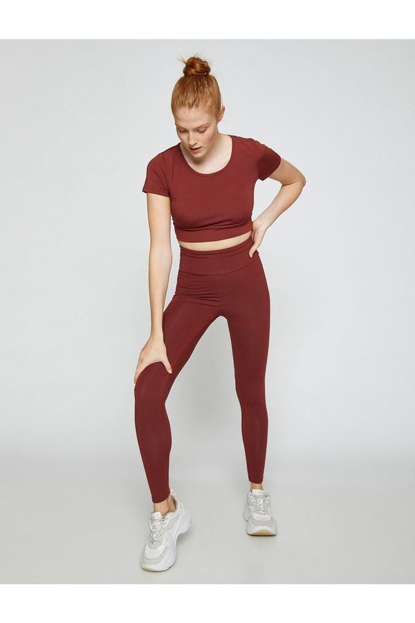 Koton Koton High Waist Yoga Leggings Modal Blend Silky Textured