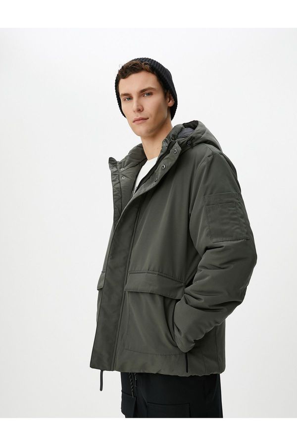 Koton Koton Hooded Anorak with Pocket Detail, Zipper and Snap Buttons